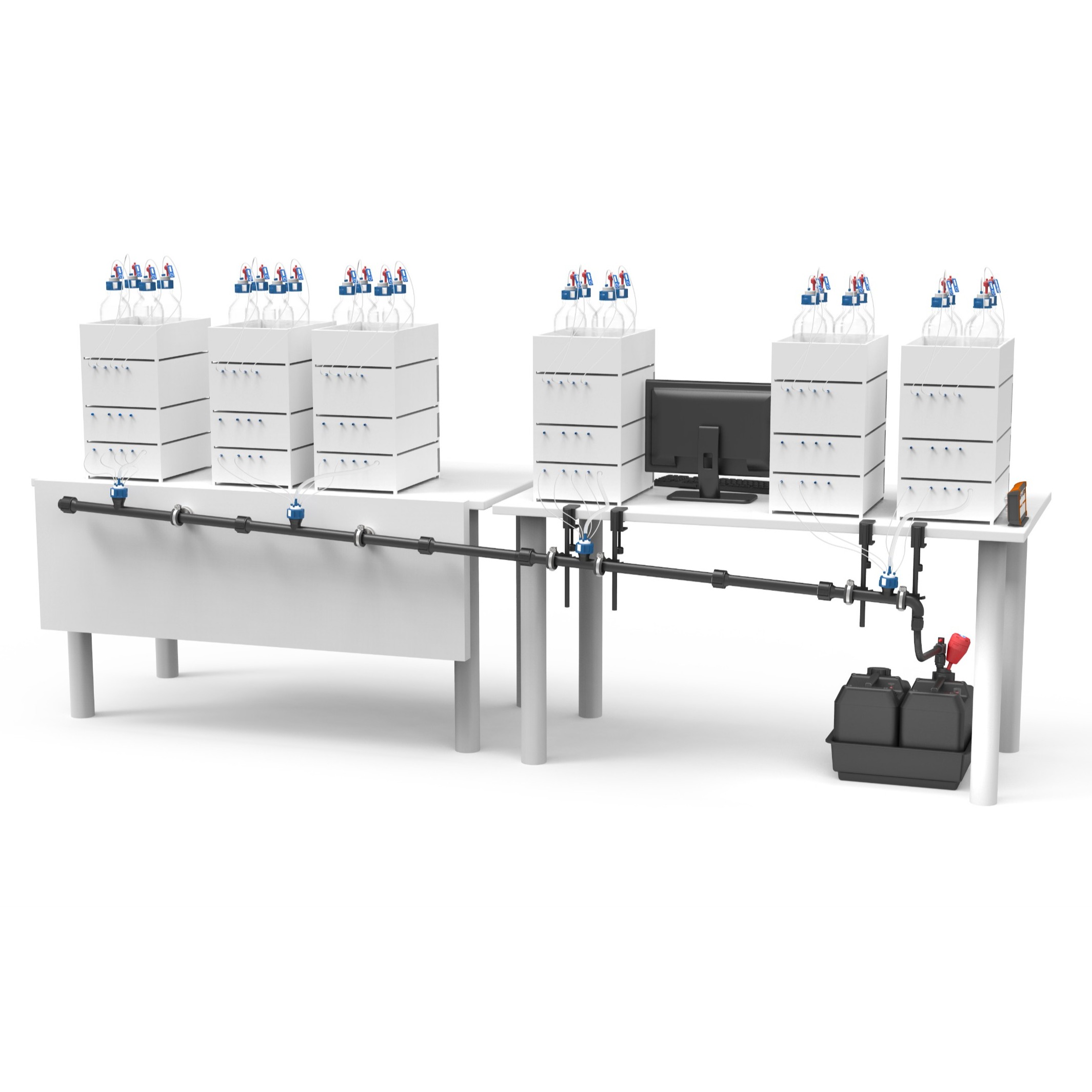HPLC Solvent Supply and Disposal System