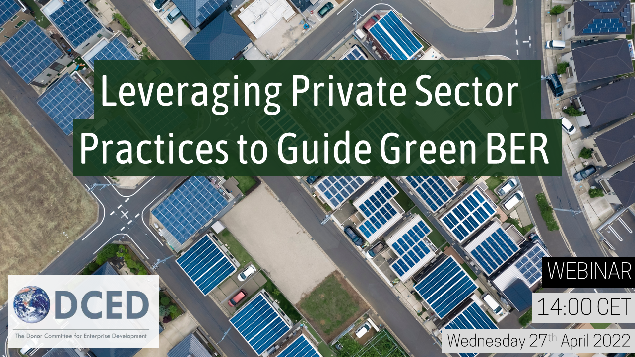 DCED Webinar: Leveraging Private Sector Practices to Guide Green ...