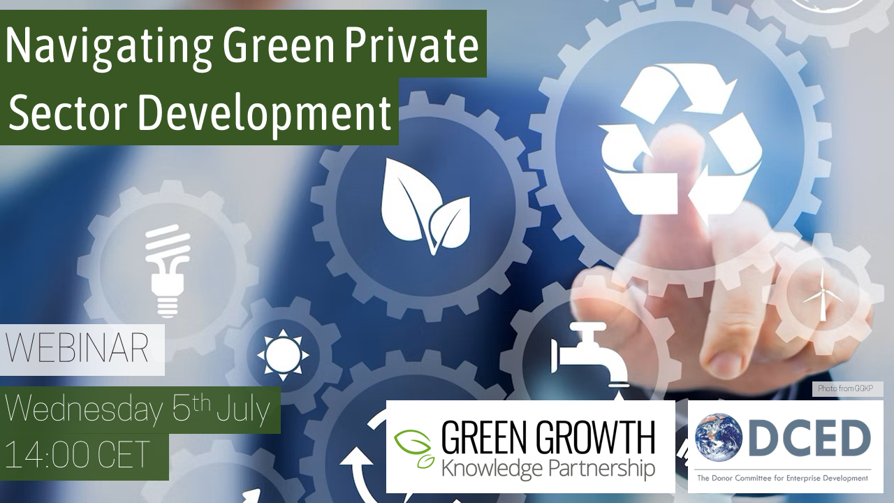 DCED & GGKP Webinar: Navigating Green Private Sector Development