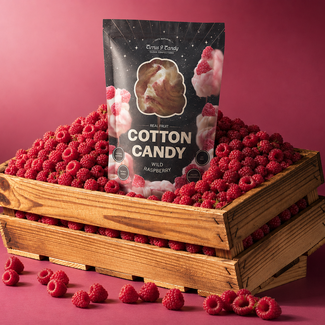 Wild Raspberry Decoctions Wild Raspberry - Cotton Candy with Organic freeze dried raspberries